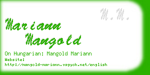 mariann mangold business card